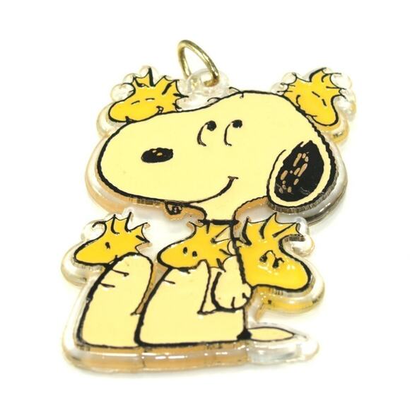 Vintage Snoopy Ornament Plastic Pendant with Woodstock Copyright 1958 & 1965 - Picture 4 of 6